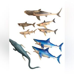 Realistic Shark Figurines Set ( 5"-6" ) Ocean Marine Life Set Of 8